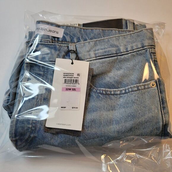Calvin Klein Men's Slim-Straight Fit Stretch Jeans - Picture 7 of 7